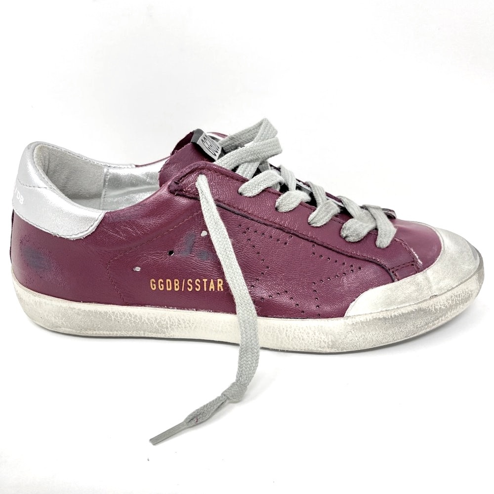 Golden Goose Superstar Purple Nappa Penstar Leather Sneakers Size 38 US 8